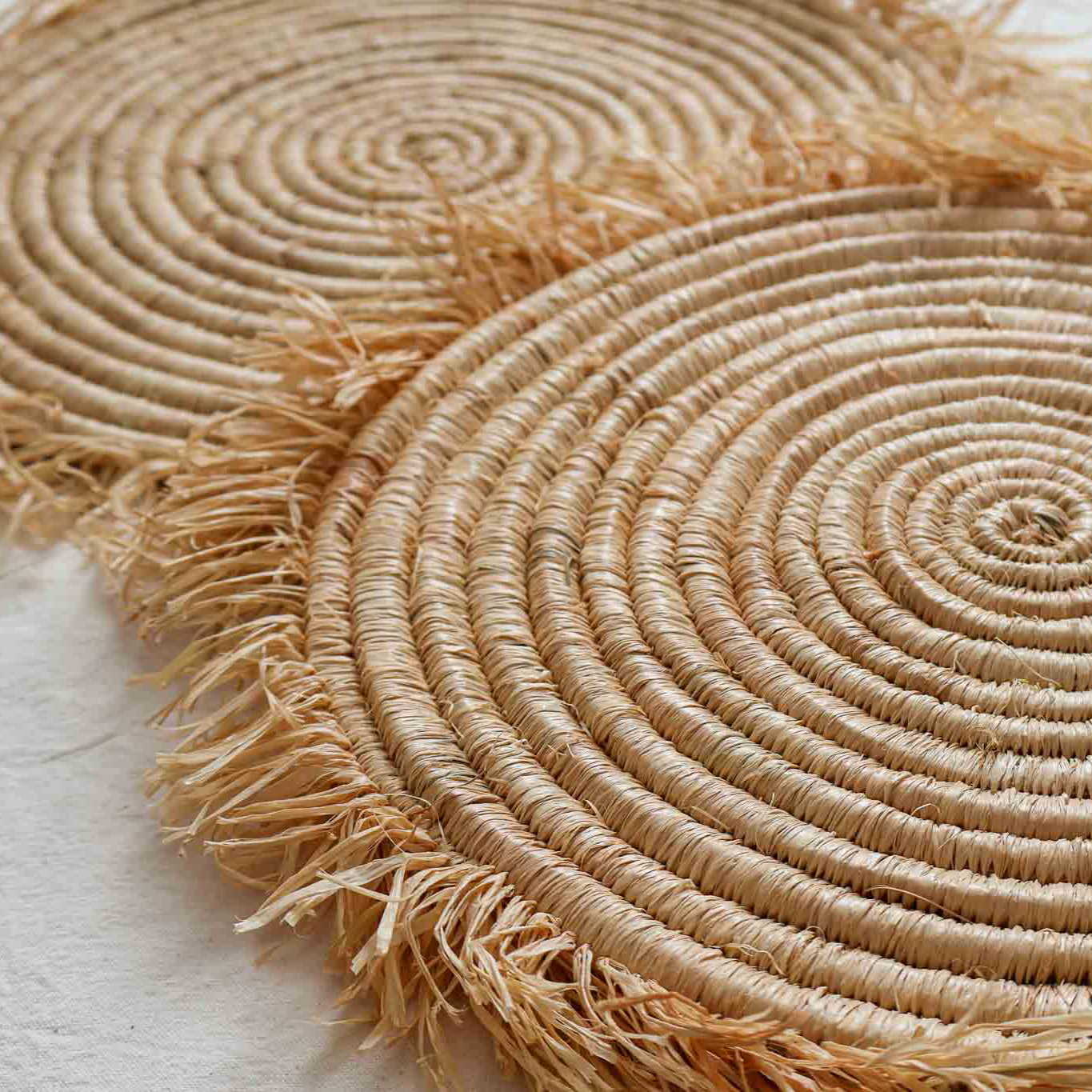 Set de table en raphia tressé - Fait main