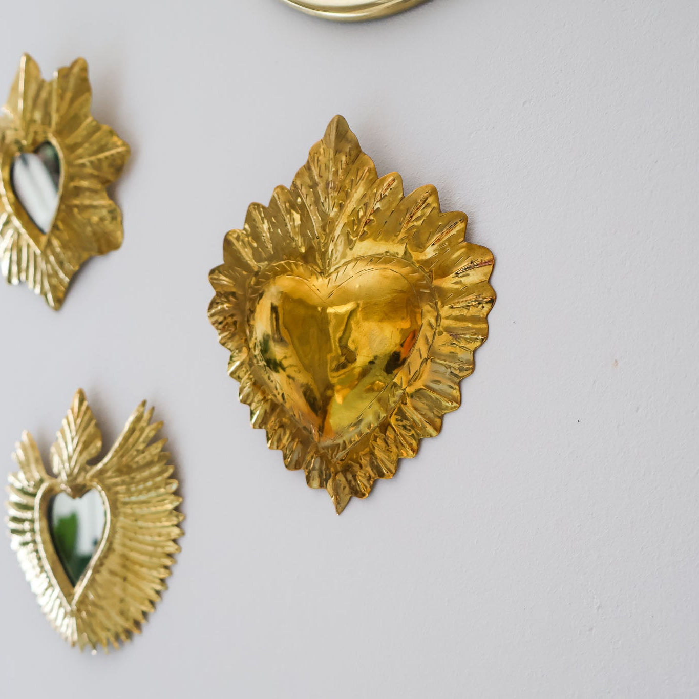 Ex-voto coeur – Laiton doré, avec ou sans miroir