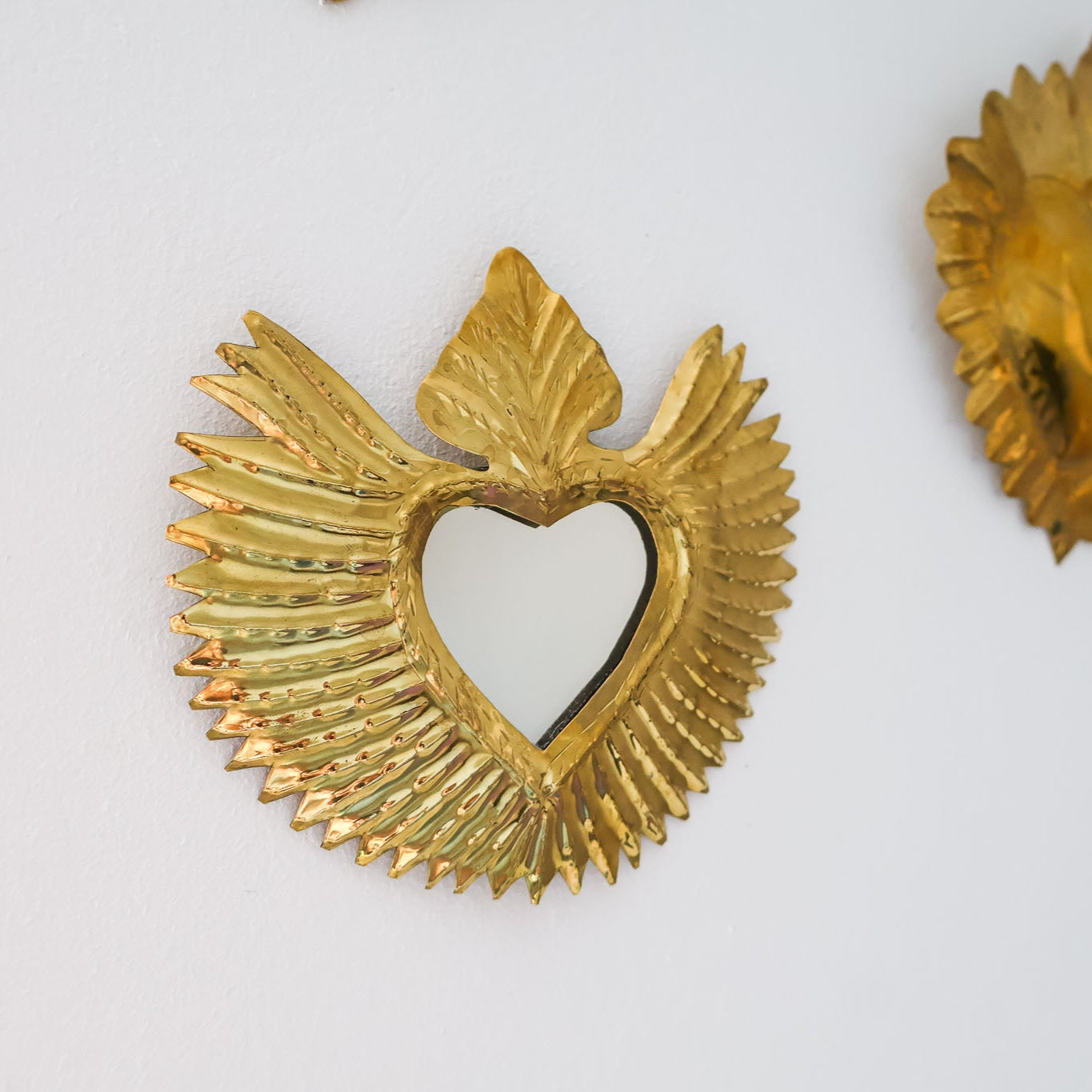 Ex-voto coeur – Laiton doré, avec ou sans miroir