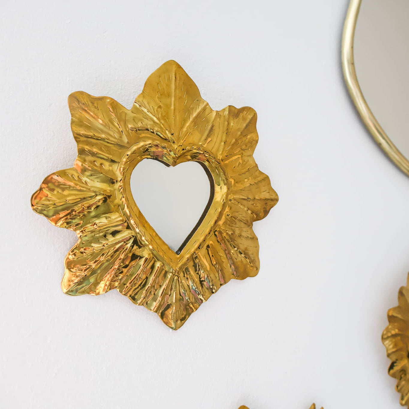 Ex-voto coeur – Laiton doré, avec ou sans miroir