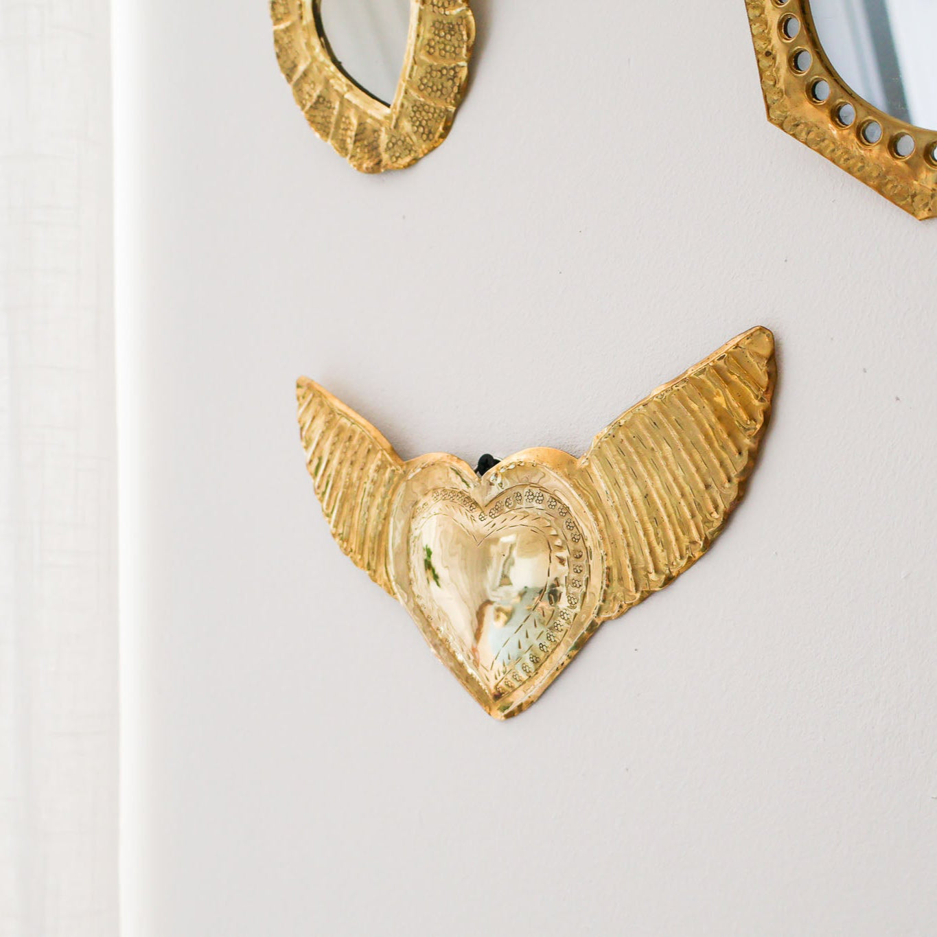 Ex-voto coeur – Laiton doré, avec ou sans miroir