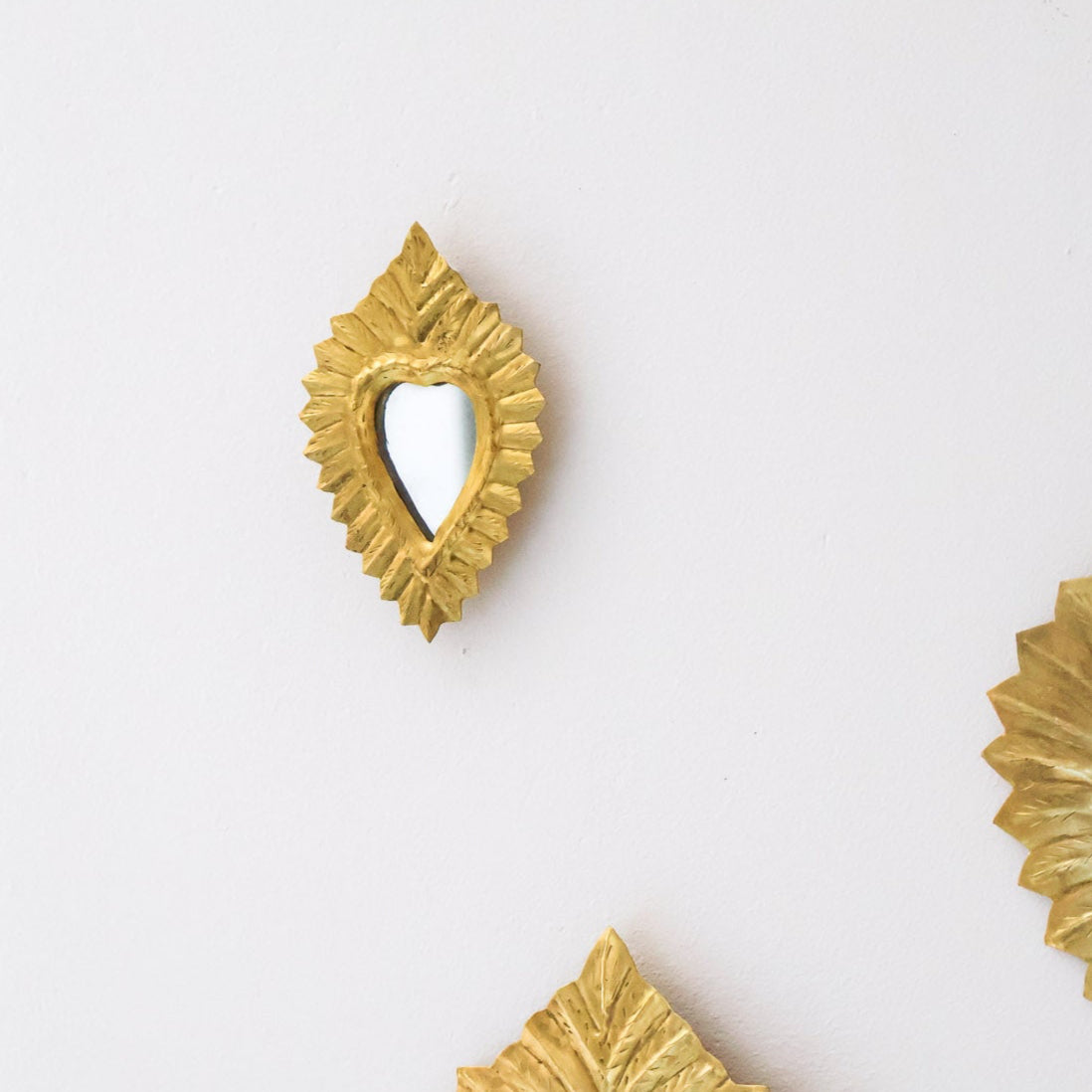 Ex-voto coeur – Laiton doré, avec ou sans miroir