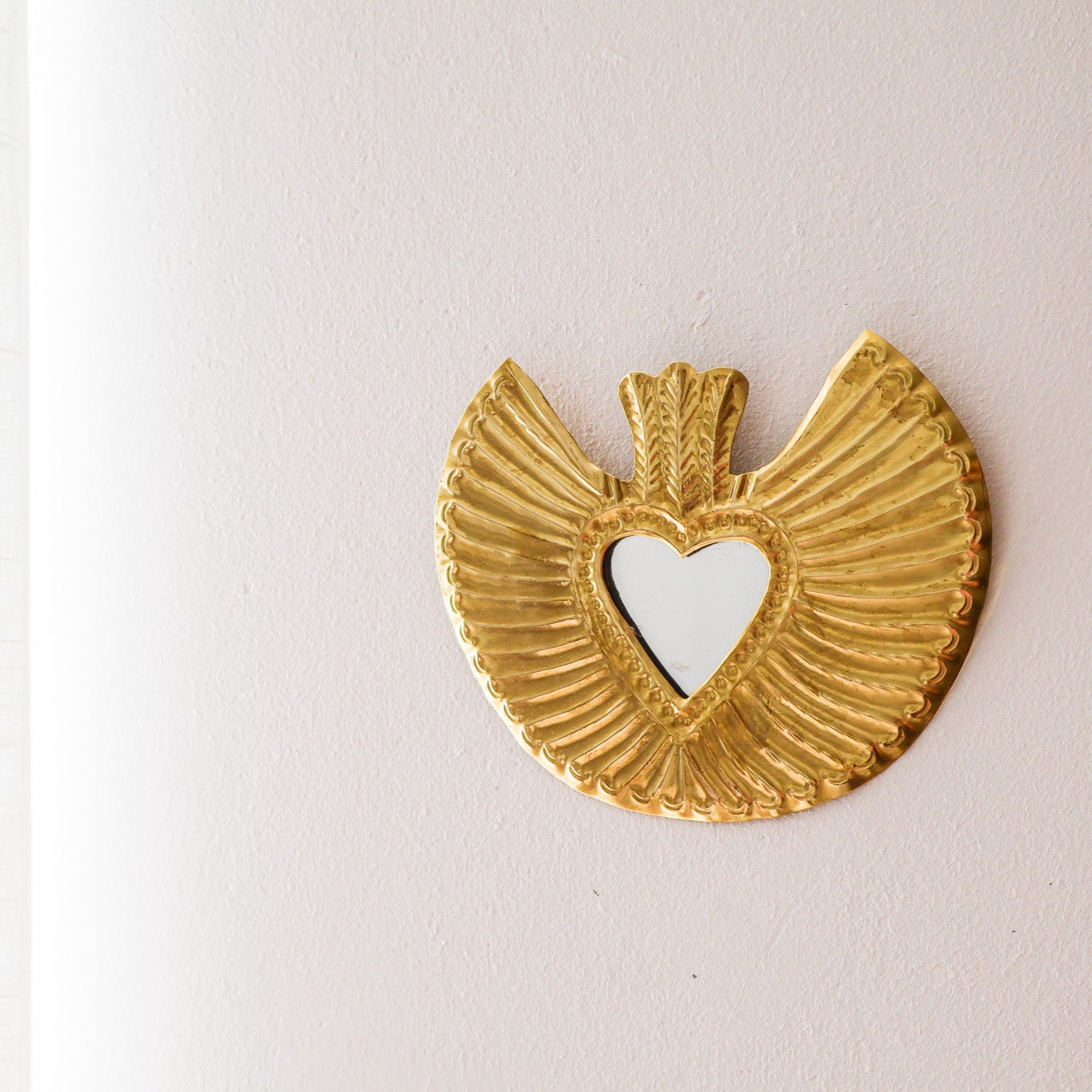 Ex-voto coeur – Laiton doré, avec ou sans miroir