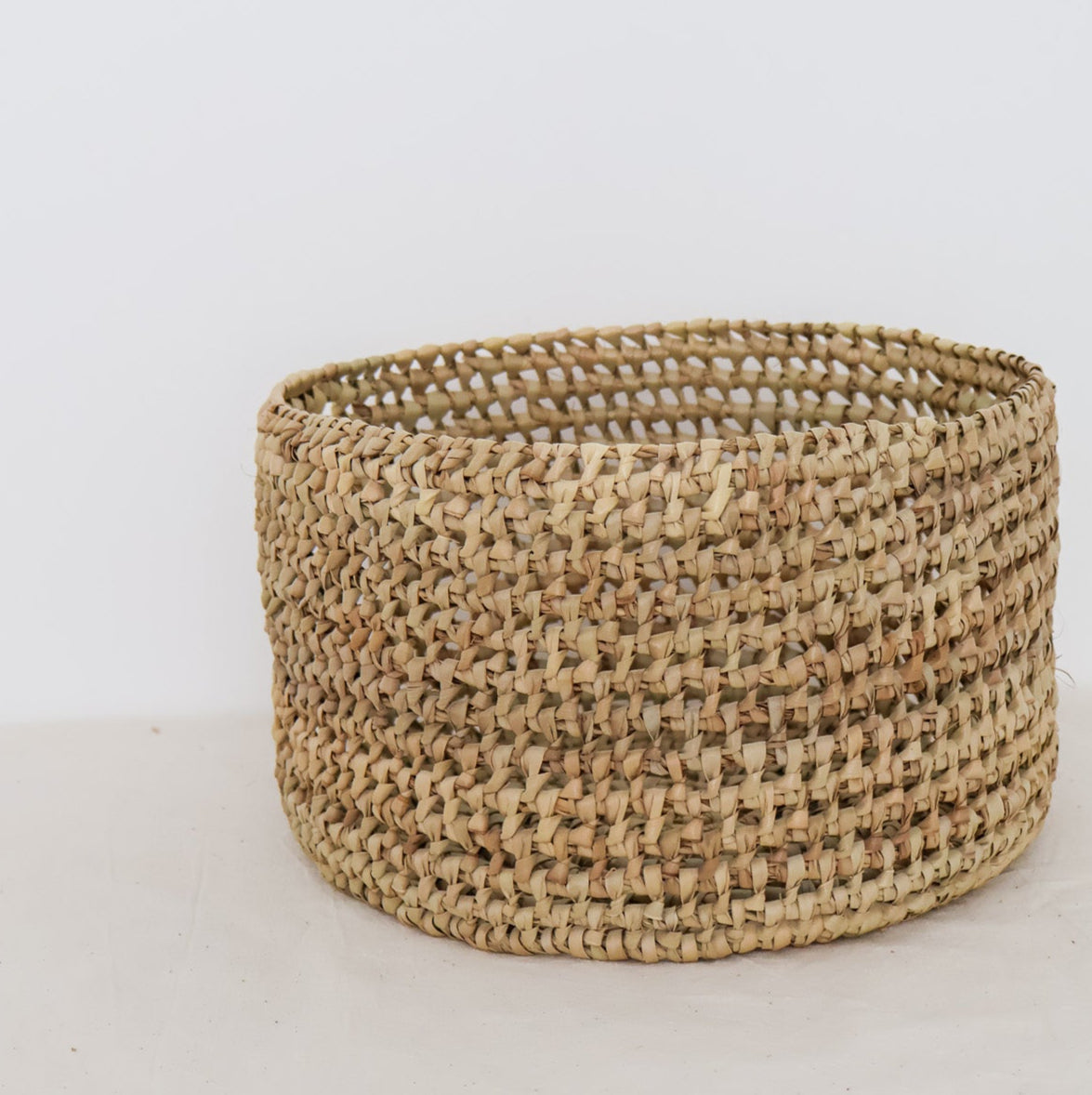 Cache-pot en osier marocain fait main Ø 21 cm détails
