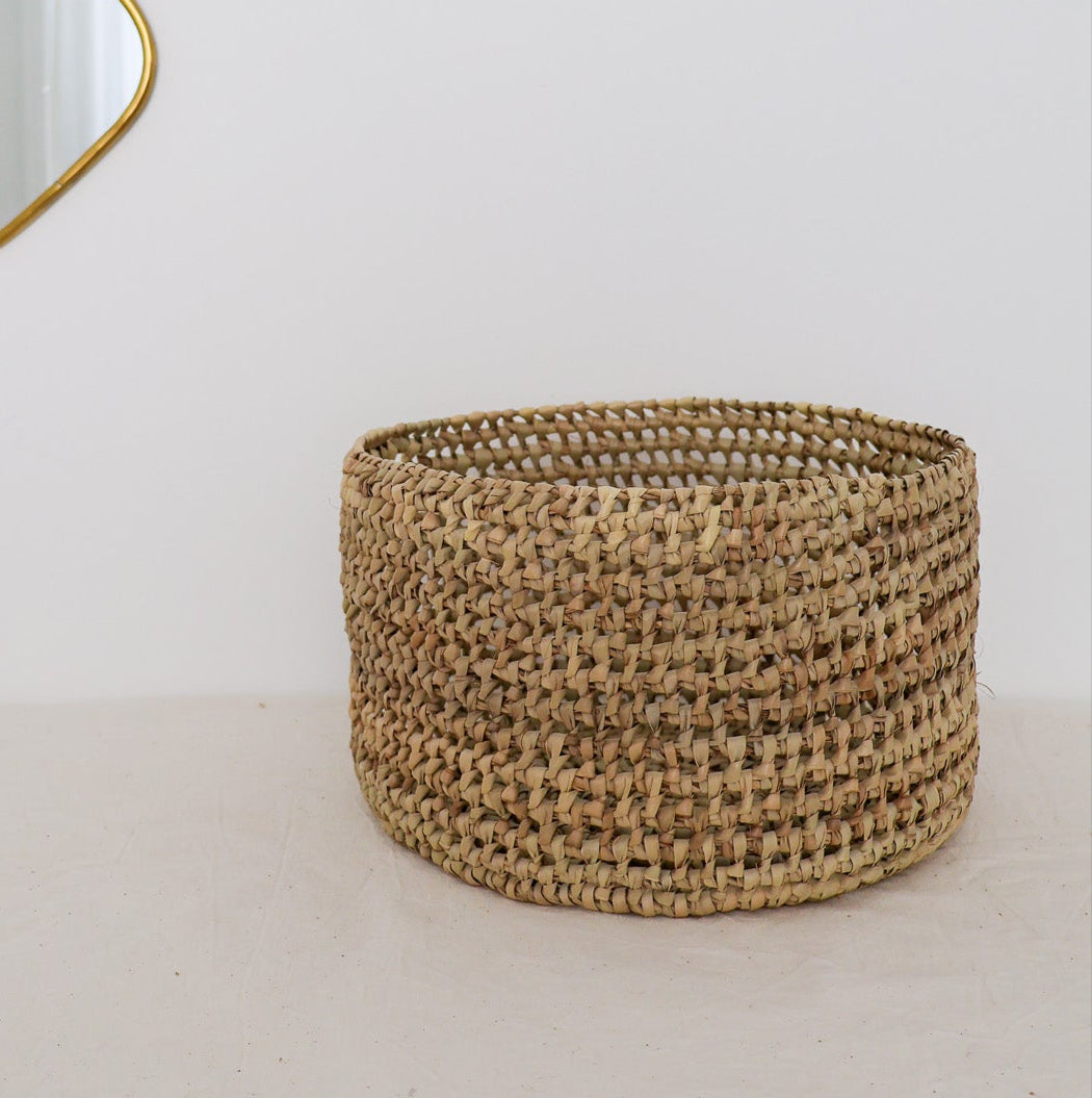 Cache-pot en osier marocain fait main Ø 26 cm