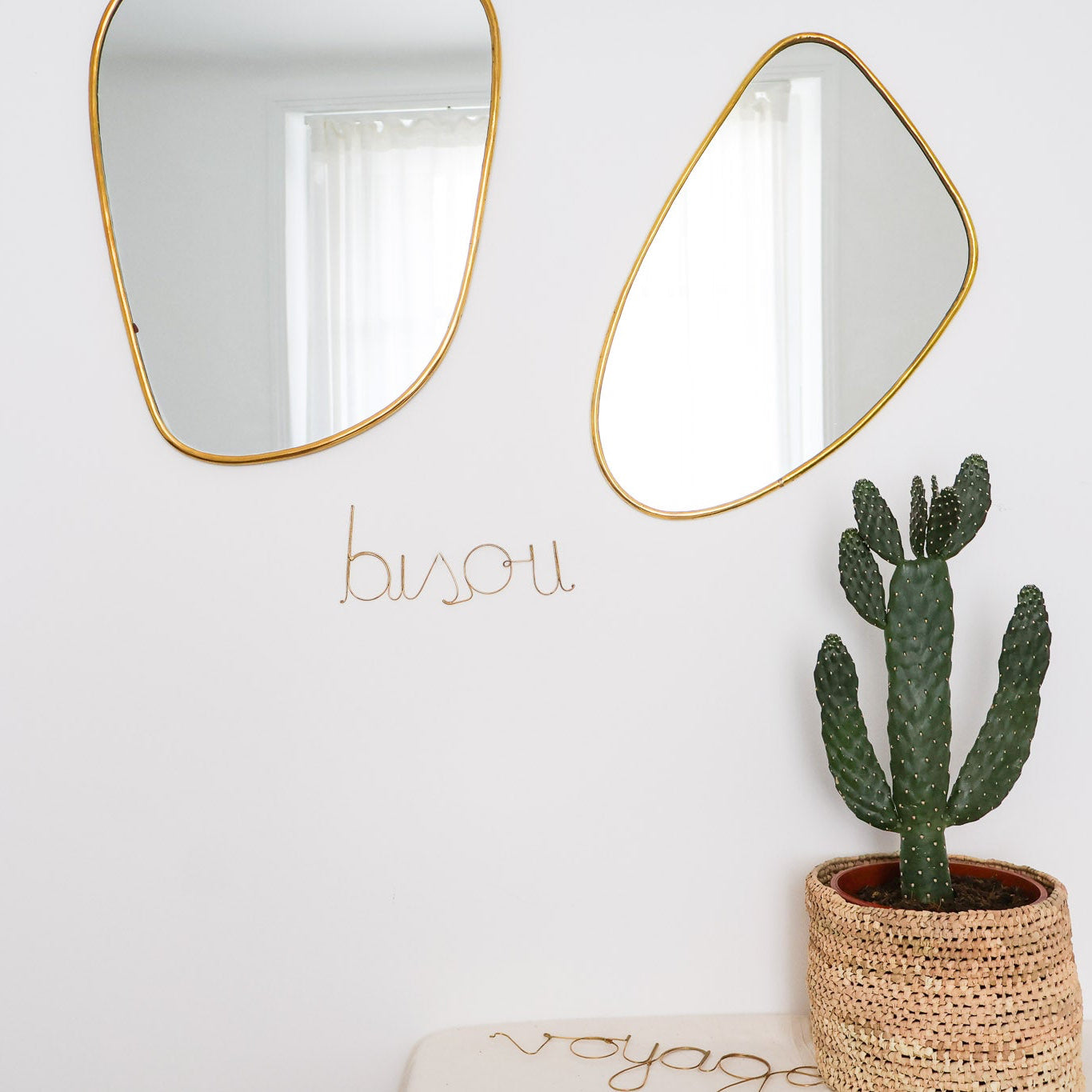 Mots décoratifs en laiton – Voyage, Bisou, Bonheur, Amour