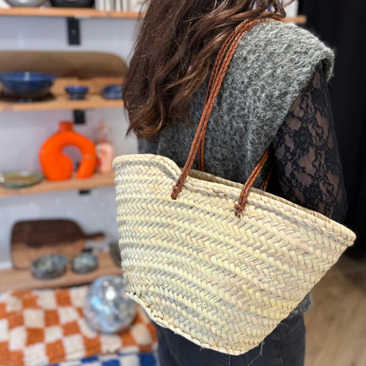 Panier marocain anses tressées