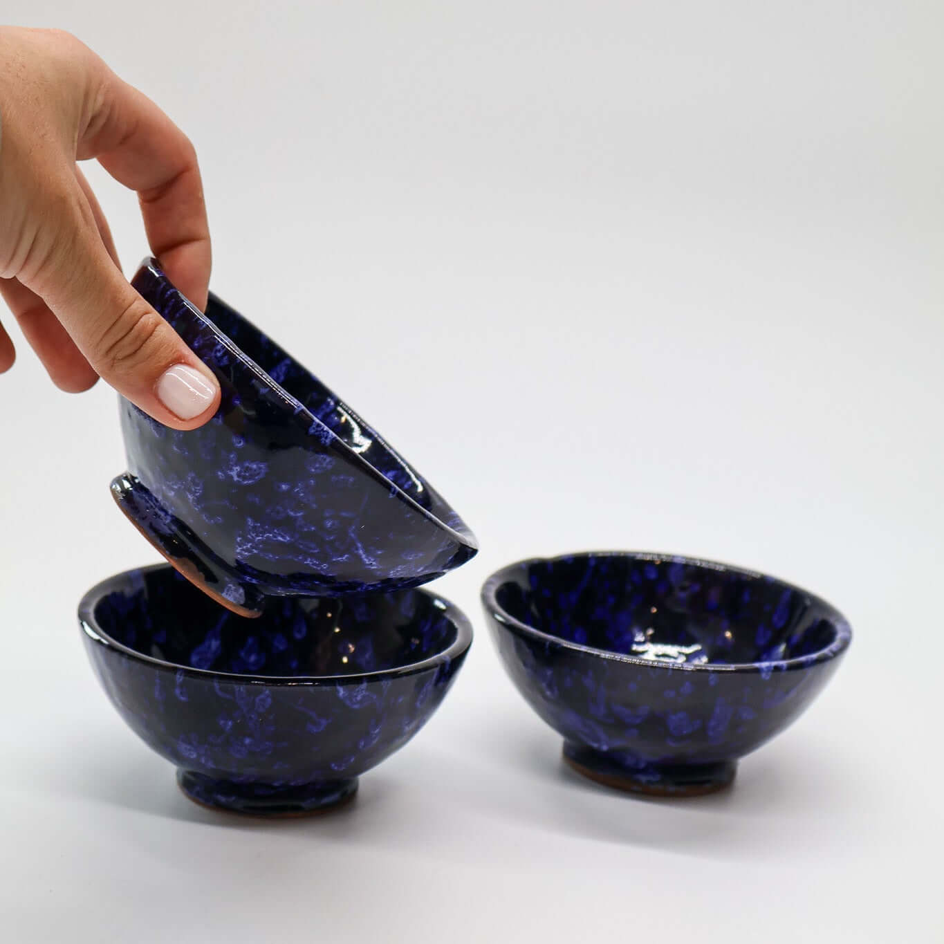 Mini bol, en trio, bleu profond - collection Ayyur