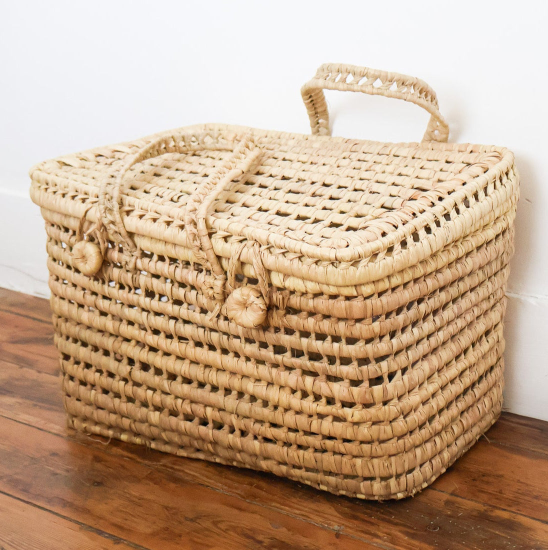 malle de rangement en osier marocain de 40cm