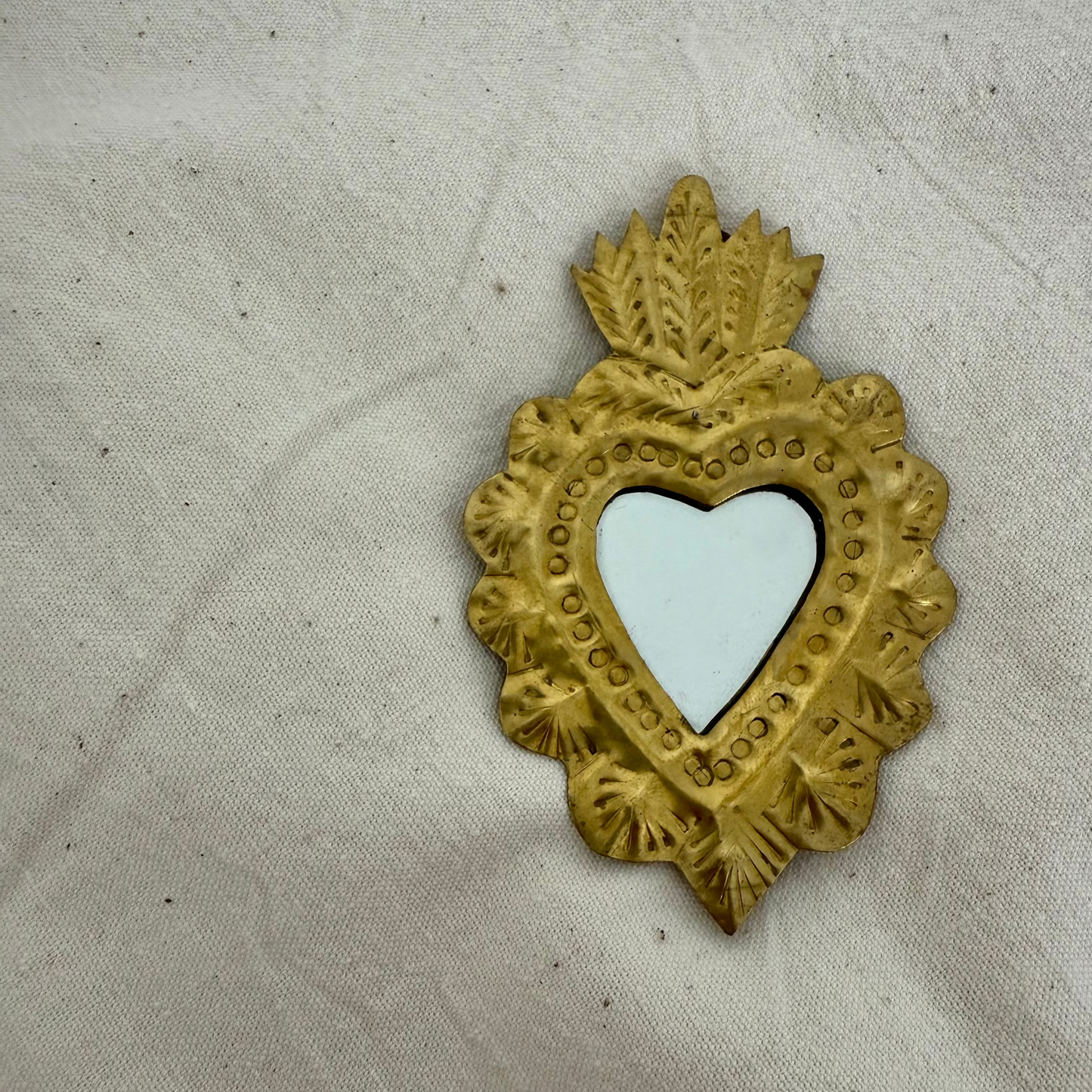 mini ex voto coeur laiton