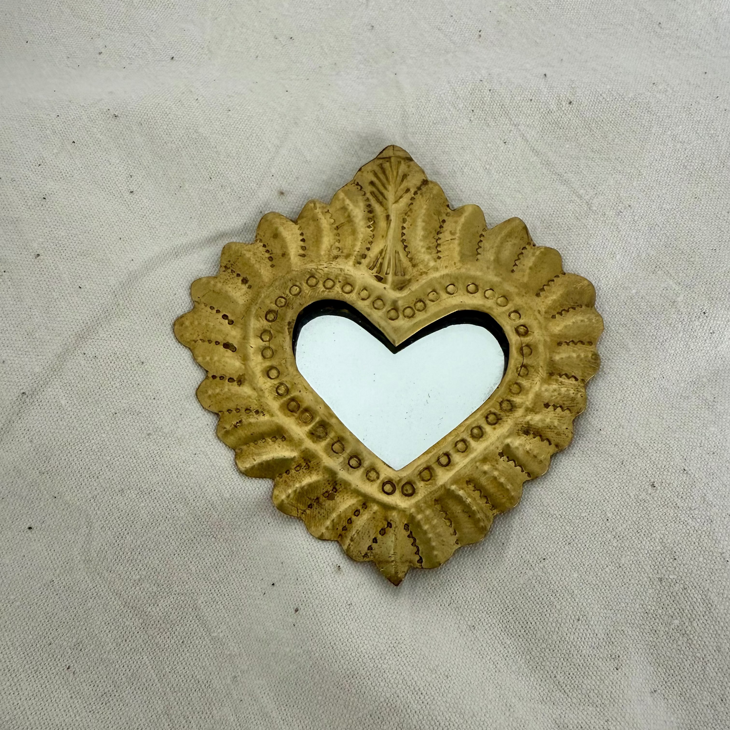 Mini Ex-voto coeur – Laiton doré