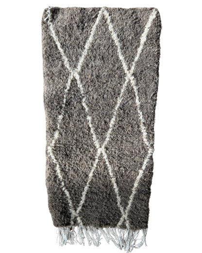 Tapis descente de lit berbère Beni Ouarain – Marron