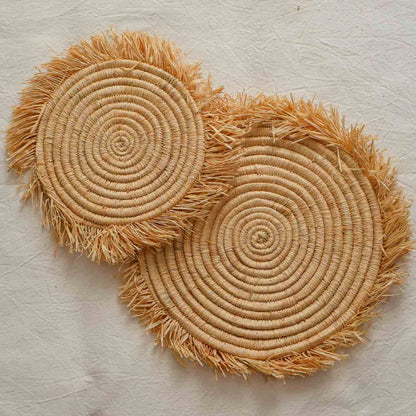 Set de table en raphia tressé - Fait main