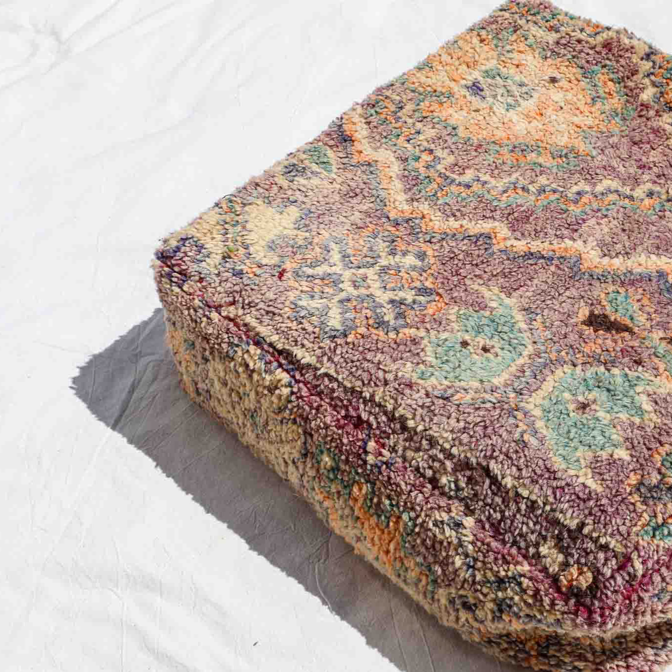 Pouf vintage Beni Ouarain – 60x60x25 cm
