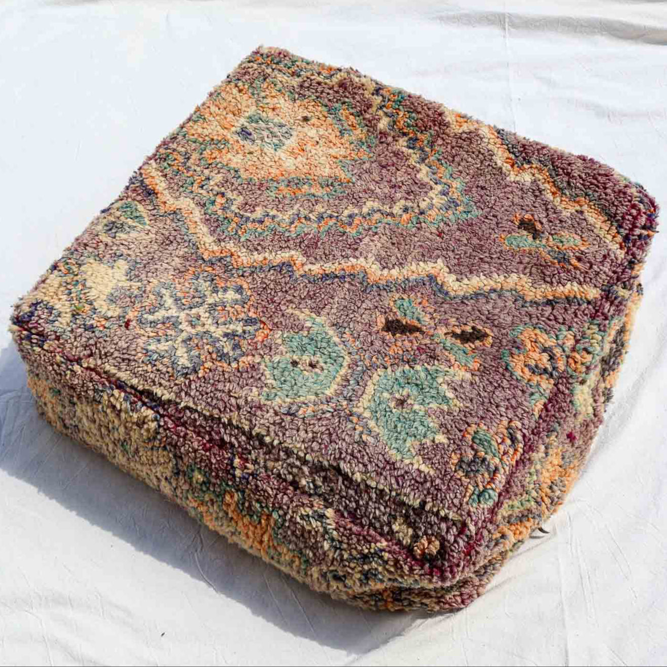 Pouf vintage Beni Ouarain – 60x60x25 cm