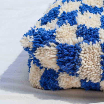 Pouf damier Beni Ouarain – 60x60x25 cm