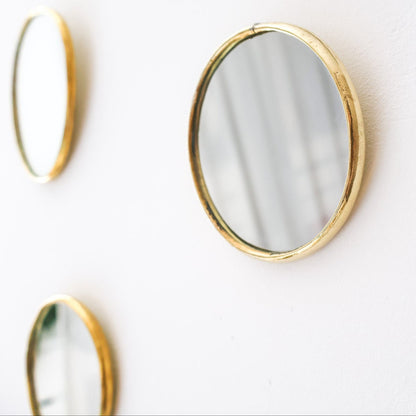 Miroir décoratif artisanal – Laiton doré (formes variées)