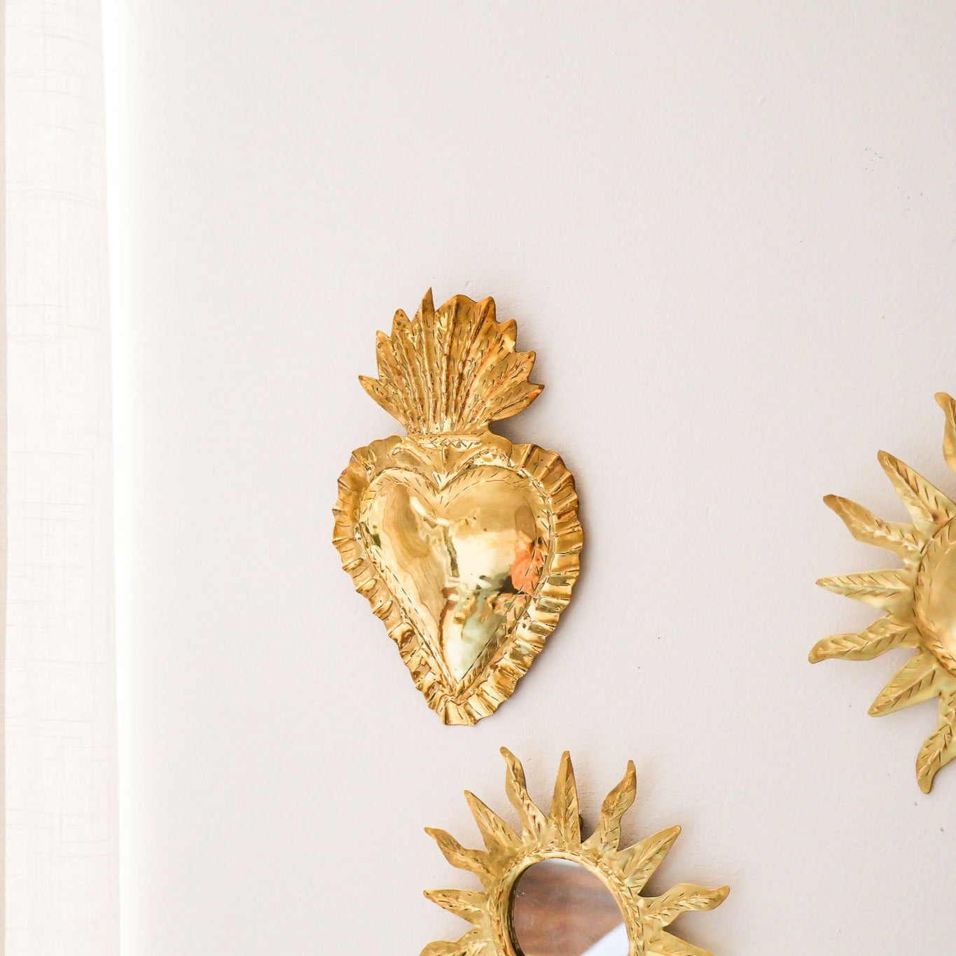 Ex-voto coeur – Laiton doré, avec ou sans miroir