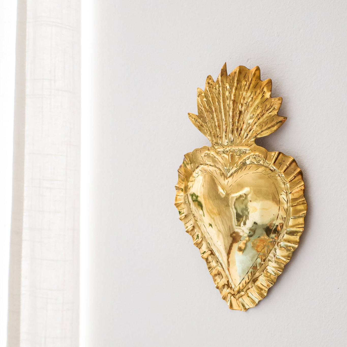 Ex-voto coeur – Laiton doré, avec ou sans miroir