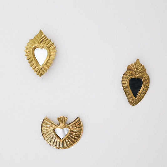 Mini Ex-voto coeur – Laiton doré