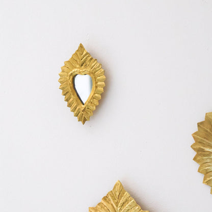 Ex-voto coeur – Laiton doré, avec ou sans miroir