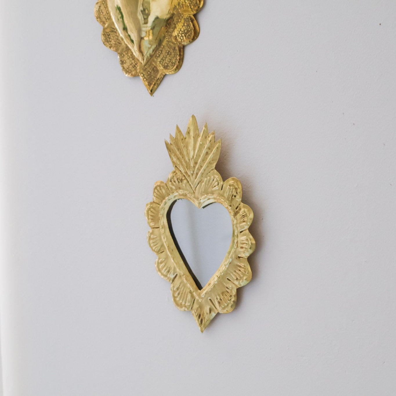 Ex-voto coeur – Laiton doré, avec ou sans miroir