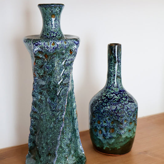 Vase qenina et bougeoirs en duo maison asli