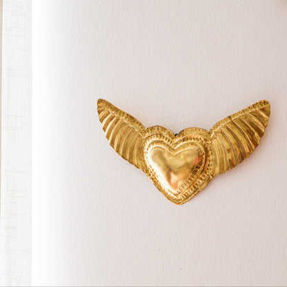 Ex-voto coeur – Laiton doré, avec ou sans miroir