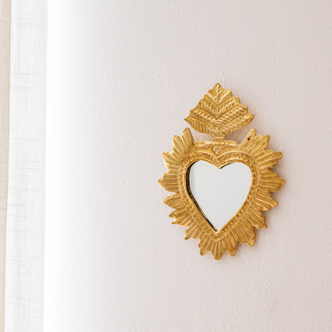 Ex-voto coeur – Laiton doré, avec ou sans miroir