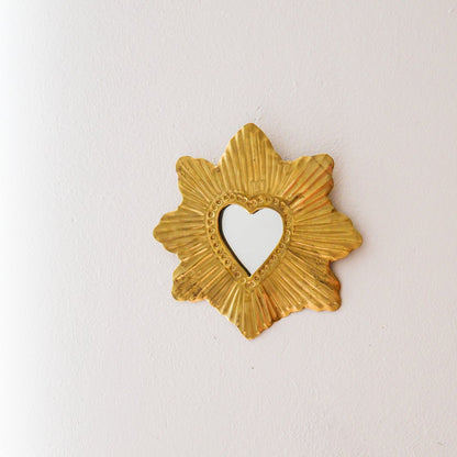 Ex-voto coeur – Laiton doré, avec ou sans miroir