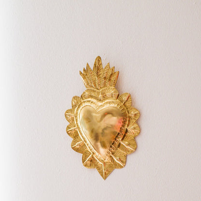 Ex-voto coeur – Laiton doré, avec ou sans miroir