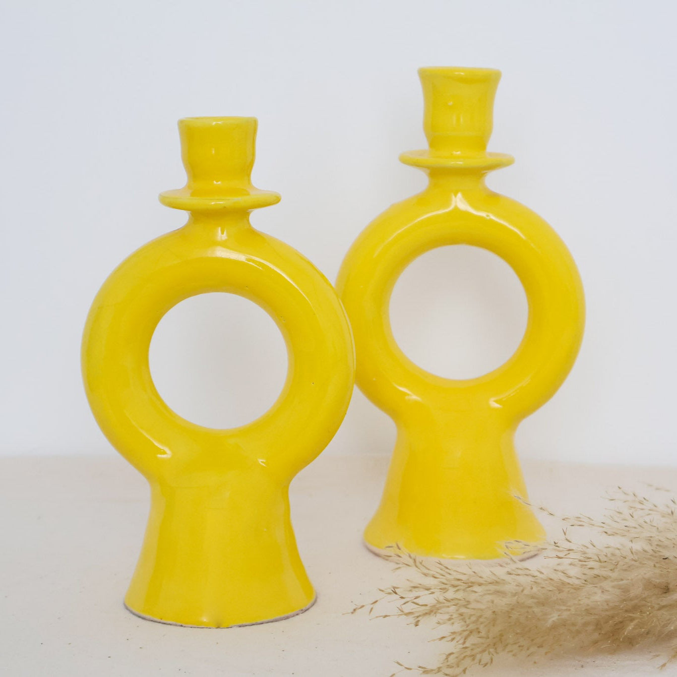 Duo de bougeoirs Khatem en céramique