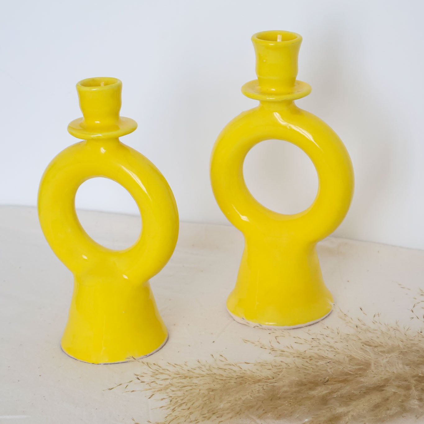 Duo de bougeoirs Khatem en céramique