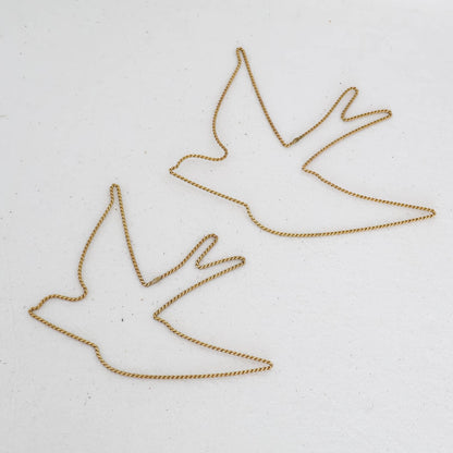 Formes décoratives en laiton torsadé – Oiseau, Nuage ou Lune