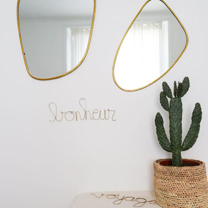 Mots décoratifs en laiton – Voyage, Bisou, Bonheur, Amour