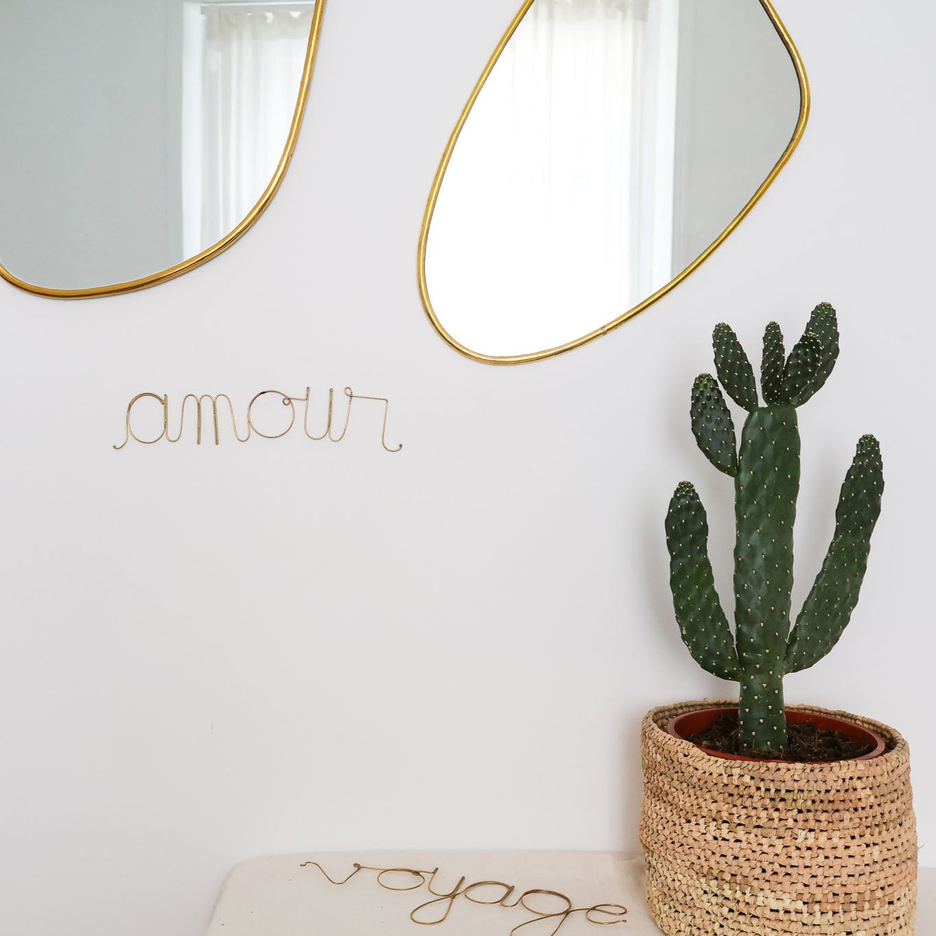Mots décoratifs en laiton – Voyage, Bisou, Bonheur, Amour