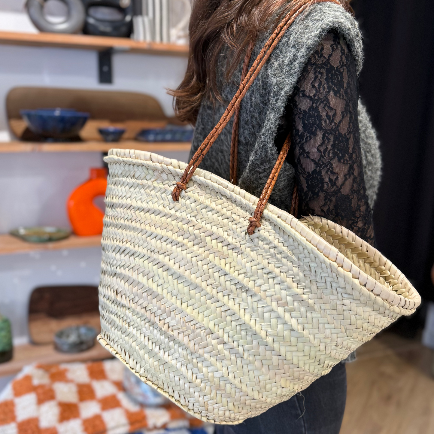 Panier marocain anses tressées