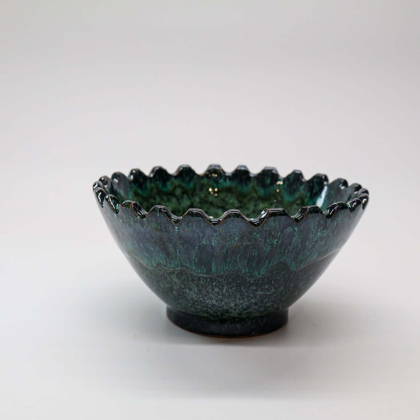Bol, festonné, bleu & vert profond - collection Ayyur