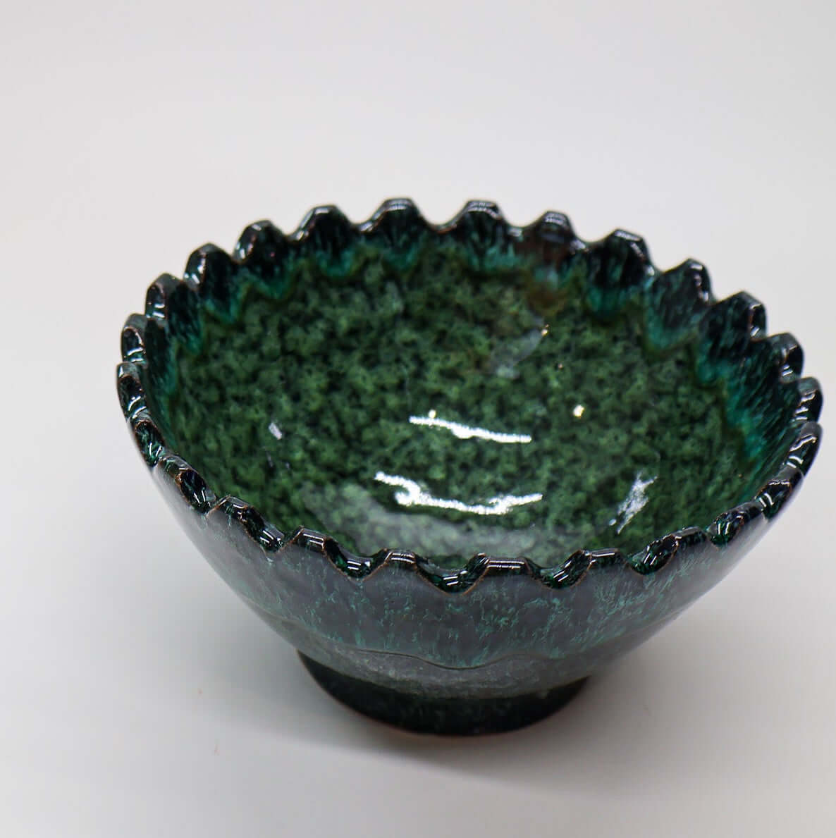 Bol, festonné, bleu & vert profond - collection Ayyur