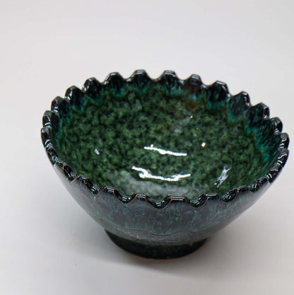 Bol, festonné, bleu & vert profond - collection Ayyur