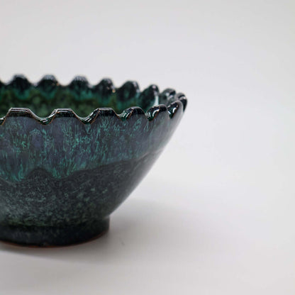 Bol, festonné, bleu & vert profond - collection Ayyur