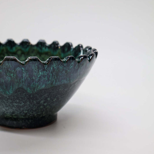 Bol, festonné, bleu & vert profond - collection Ayyur