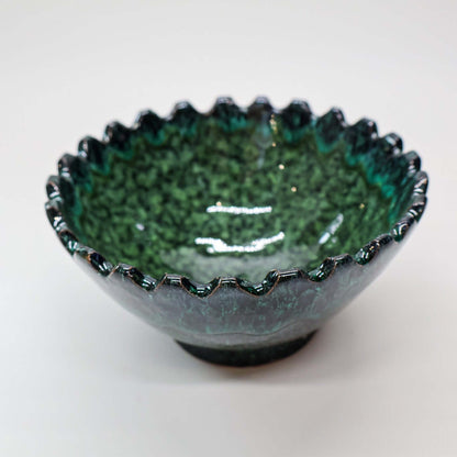 Bol, festonné, bleu & vert profond - collection Ayyur