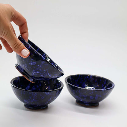 Mini bol, en trio, bleu profond - collection Ayyur