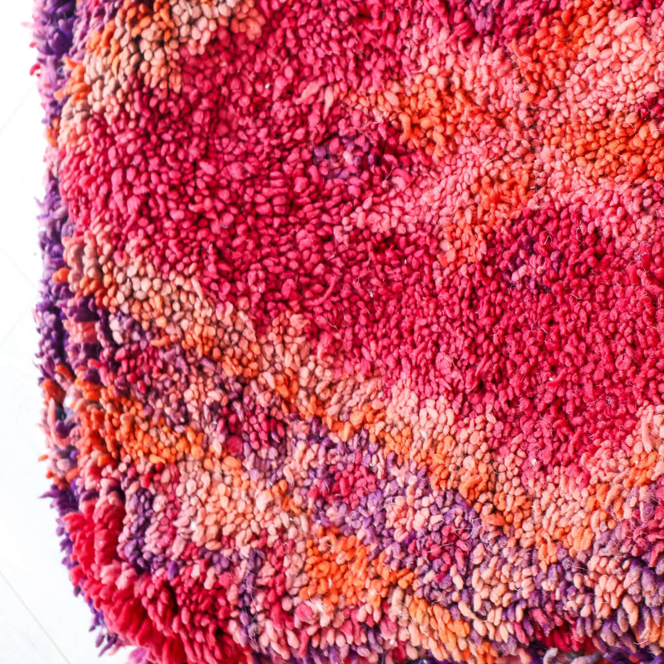 Pouf vintage Boujad – rouge & orange