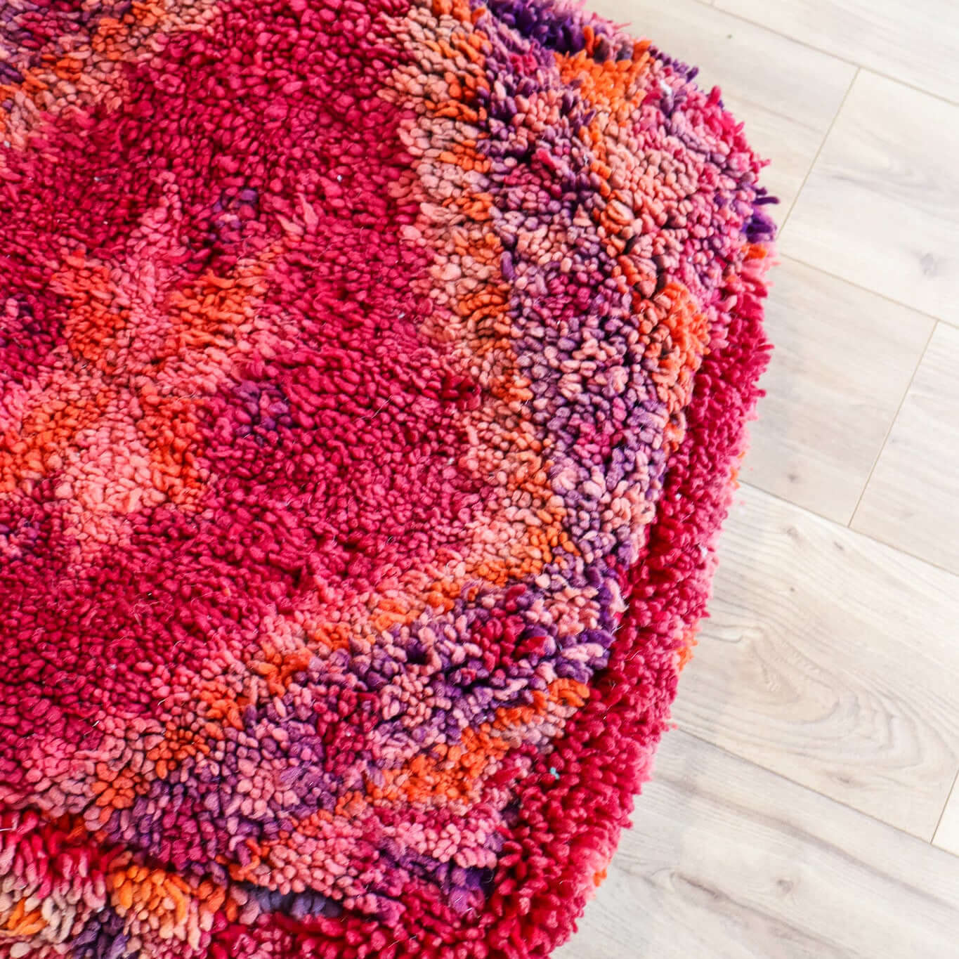 Pouf vintage Boujad – rouge & orange