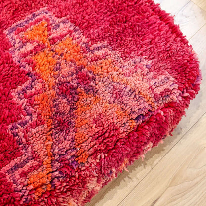 Pouf vintage Boujad – rouge & orange