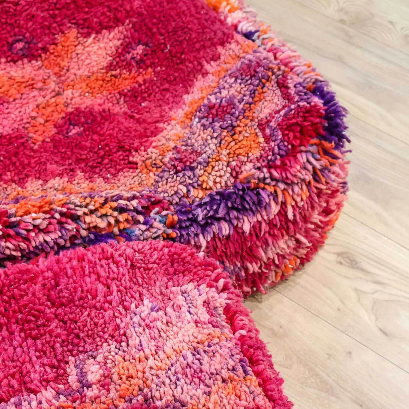 Pouf vintage Boujad – rouge & orange