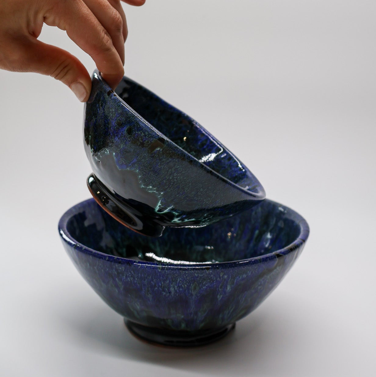 Saladier et bols - collection Amal, bleu