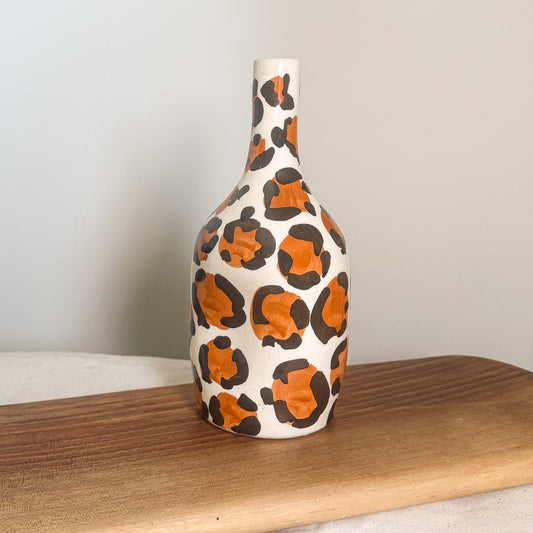 Vase bouteille Qenina léopard